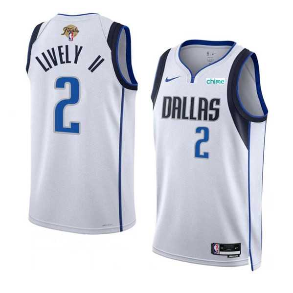 Men%27s Dallas Mavericks #2 Dereck Lively II White 2024 Finals Association Edition Stitched Basketball Jersey Dzhi